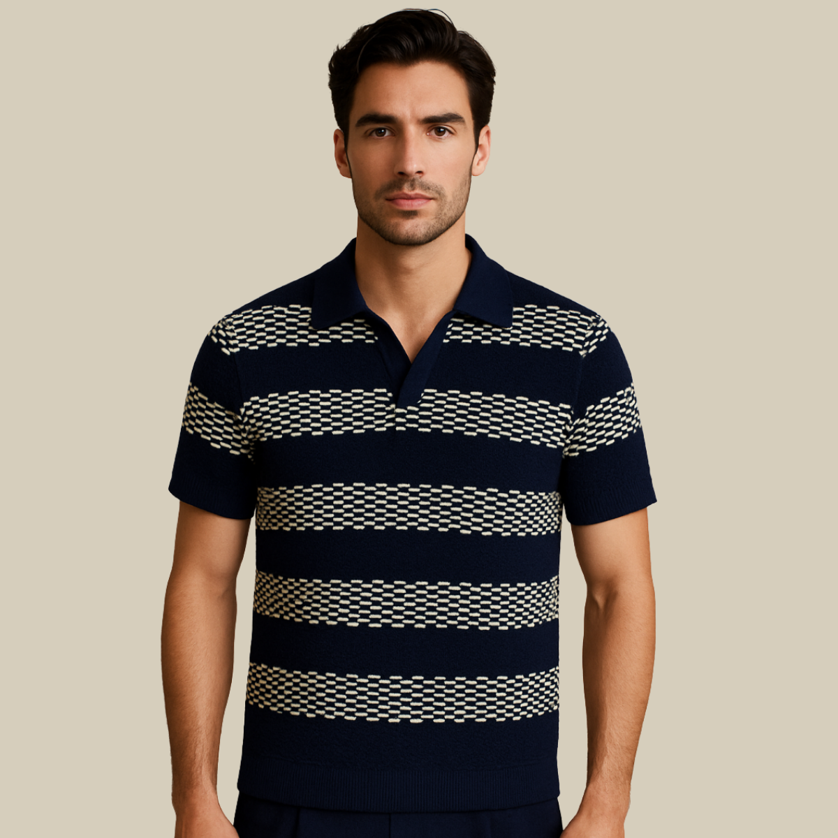 Classic Relaxed Fit Linen Polo Shirt