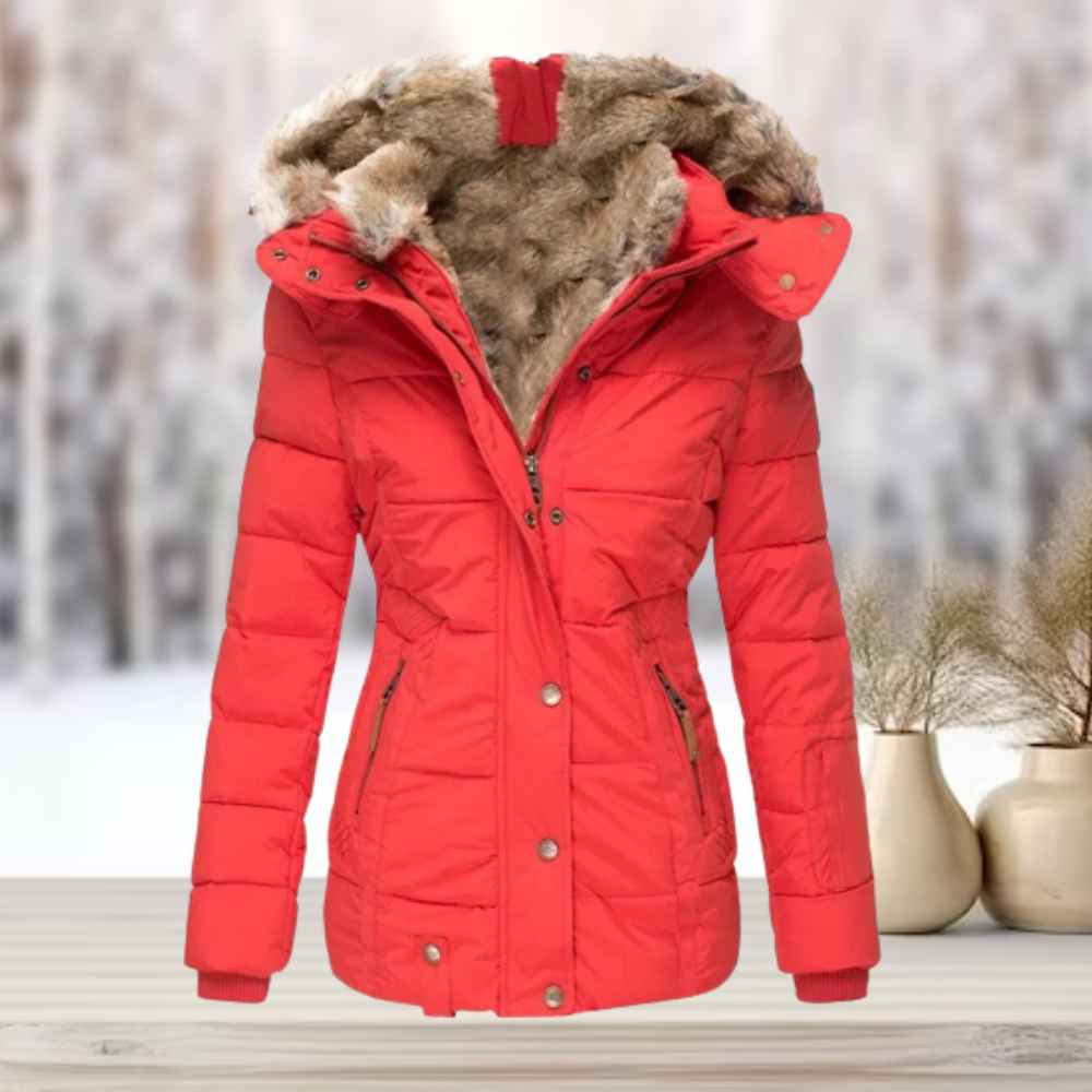 Warm Faux Fur Parka Jacket with Hood