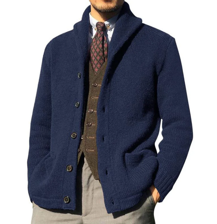 Casual Fit Crew Neck Knit Jacket