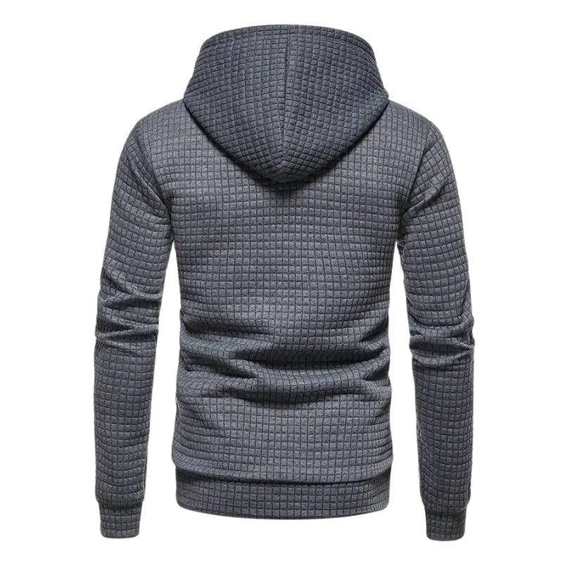 Grid Pattern Men's Hooded Sweatshirt