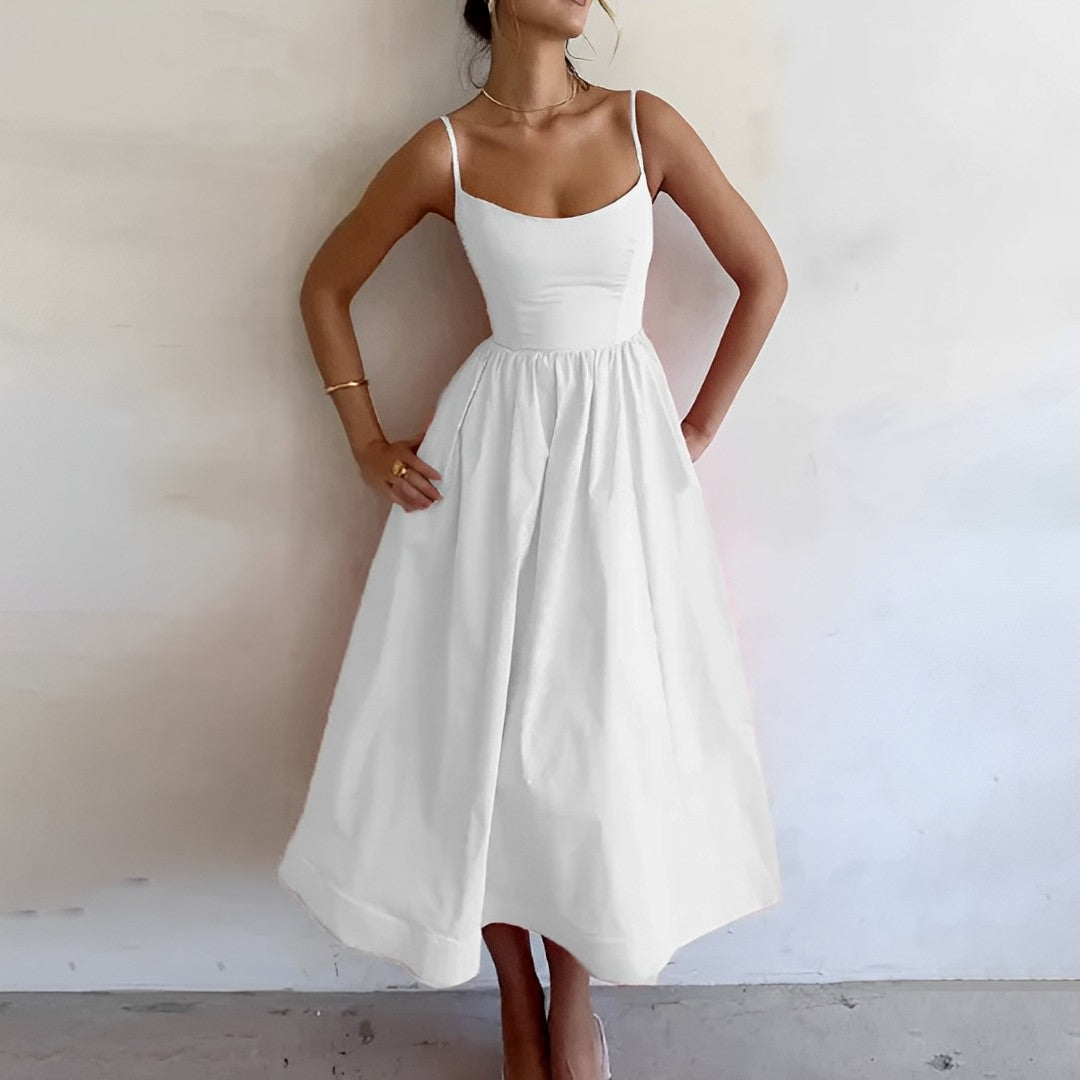 Women's Elegant Lightweight Summer Dress with Thin Straps
