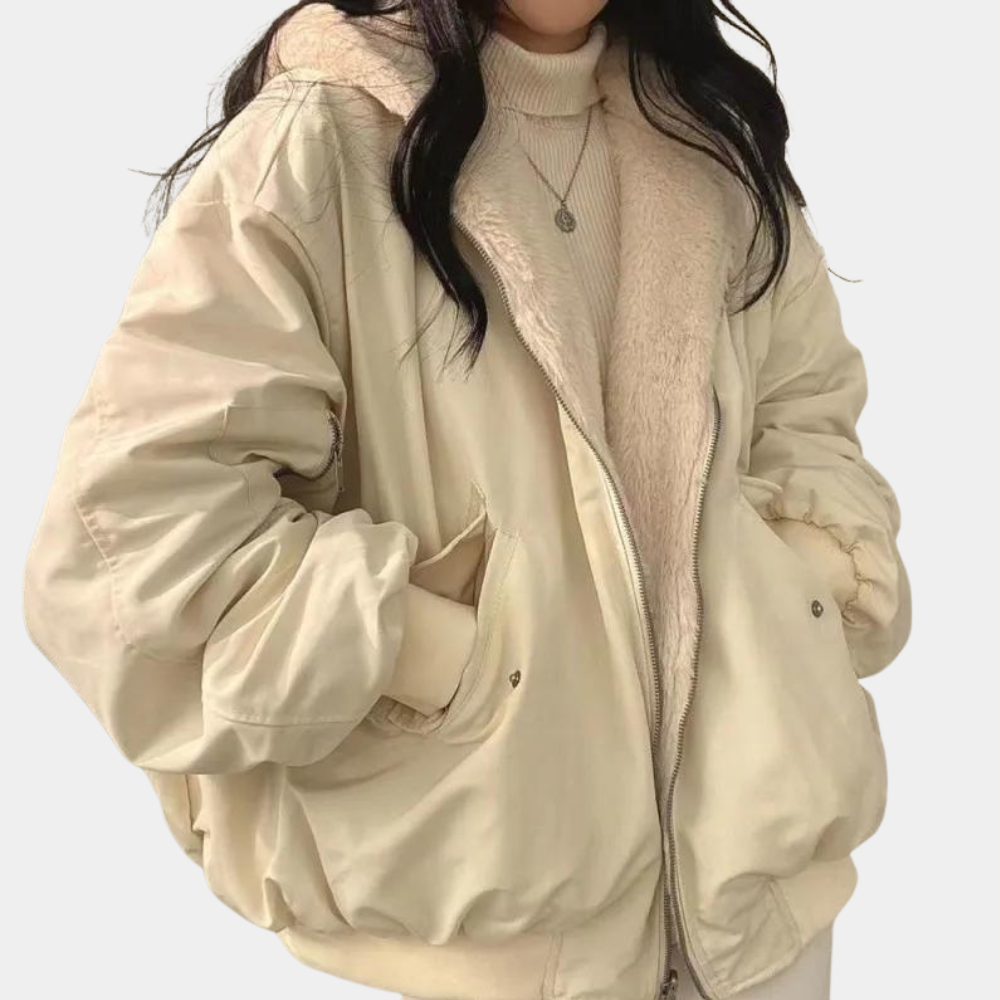 Warm Fleece Lined Women's Bomber Coat