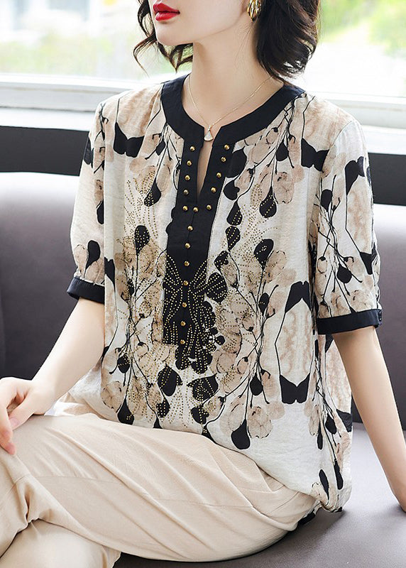 Women's Silk Chiffon Blouse V Neck Lightweight - OutfitLondon