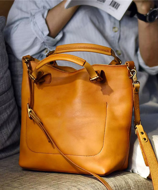 Women's Leather Tote Bag Large Zippered Interior Pockets - OutfitLondon