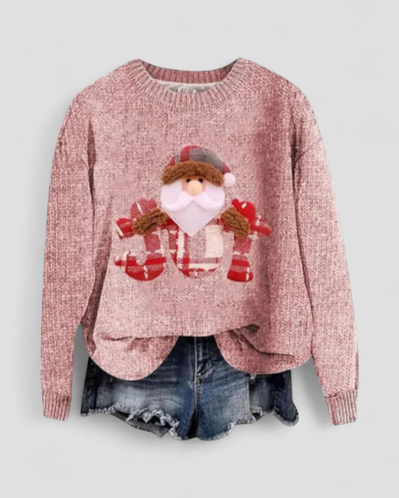 Festive Holiday Santa Crew Neck Sweater