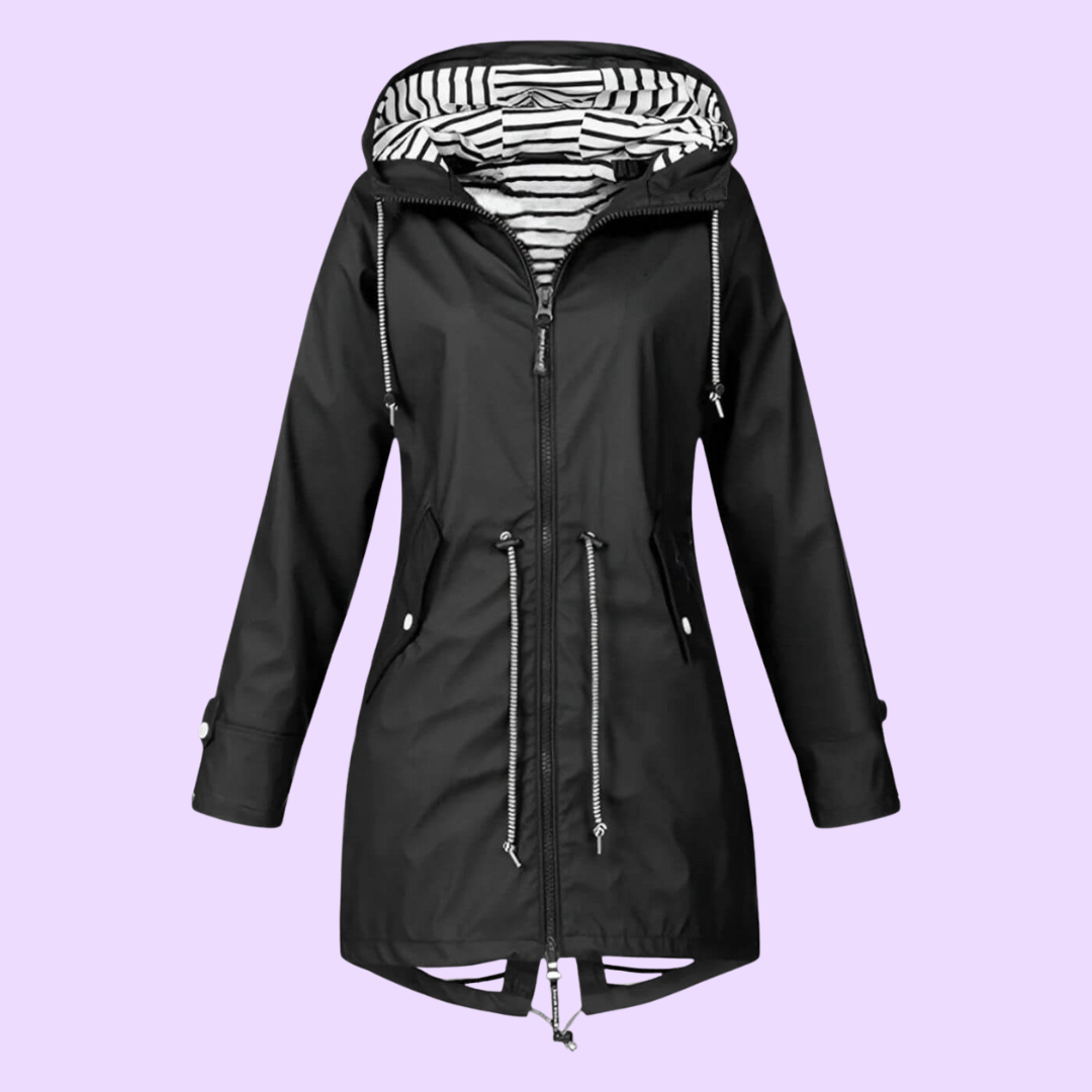 Waterproof Women's Raincoat with Adjustable Fit Hood