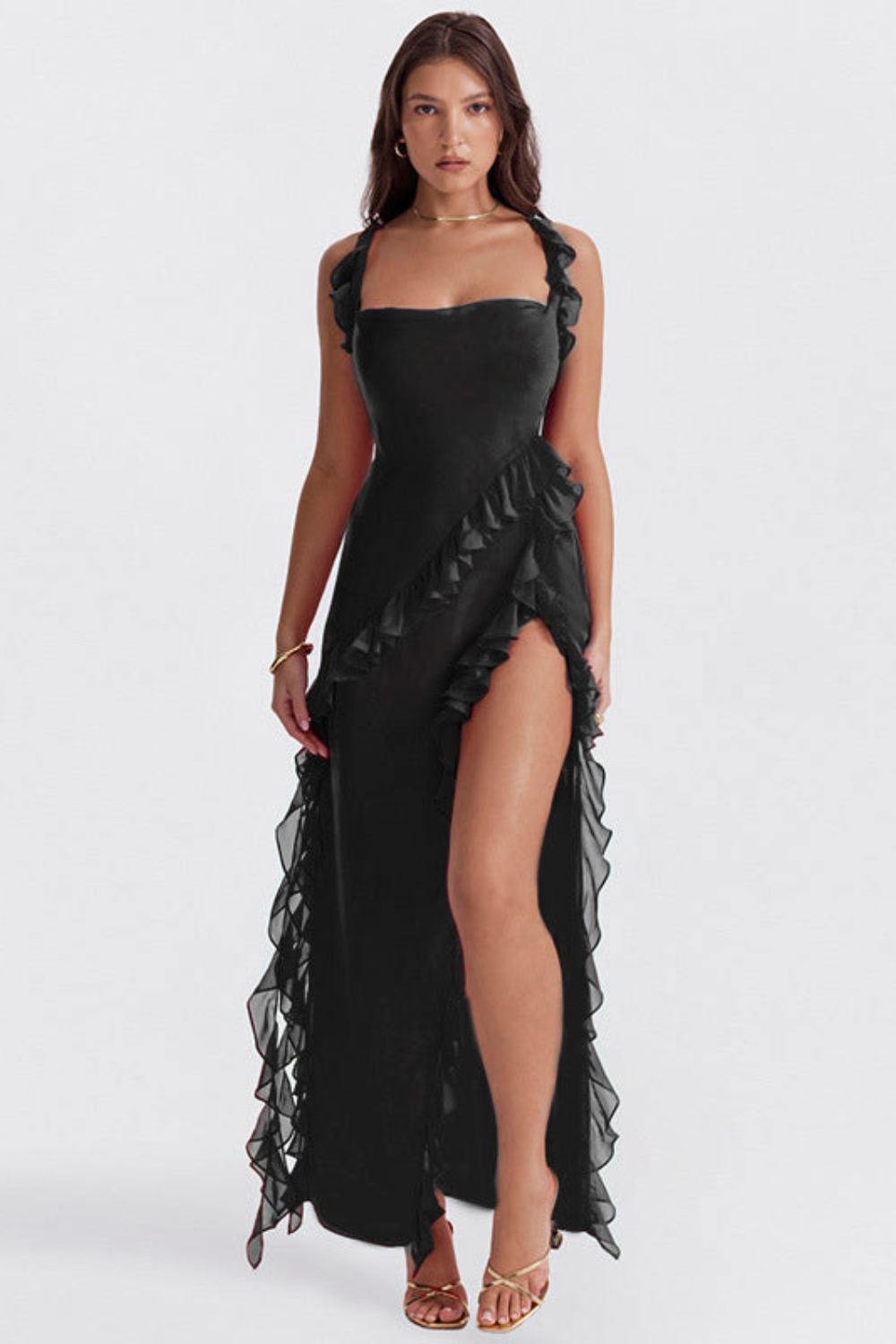 Beautiful Floral Ruffle Maxi Dress for Women