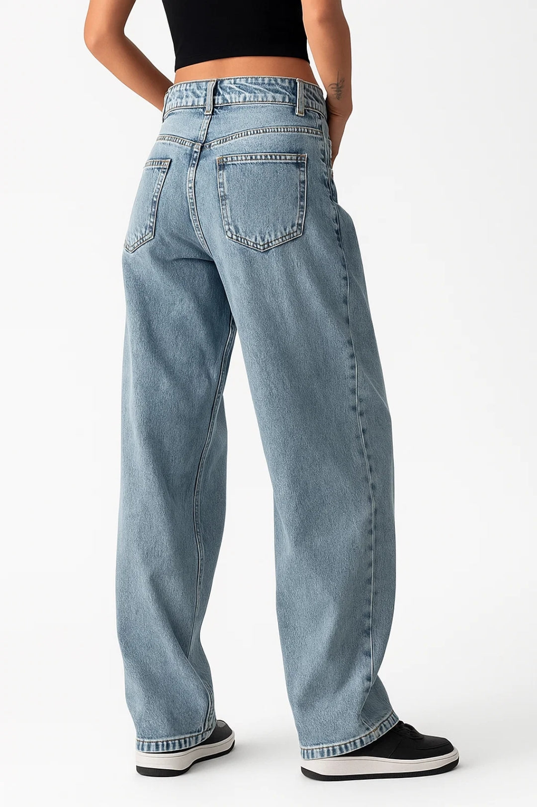 Women's Casual Wash Baggy Denim Jeans