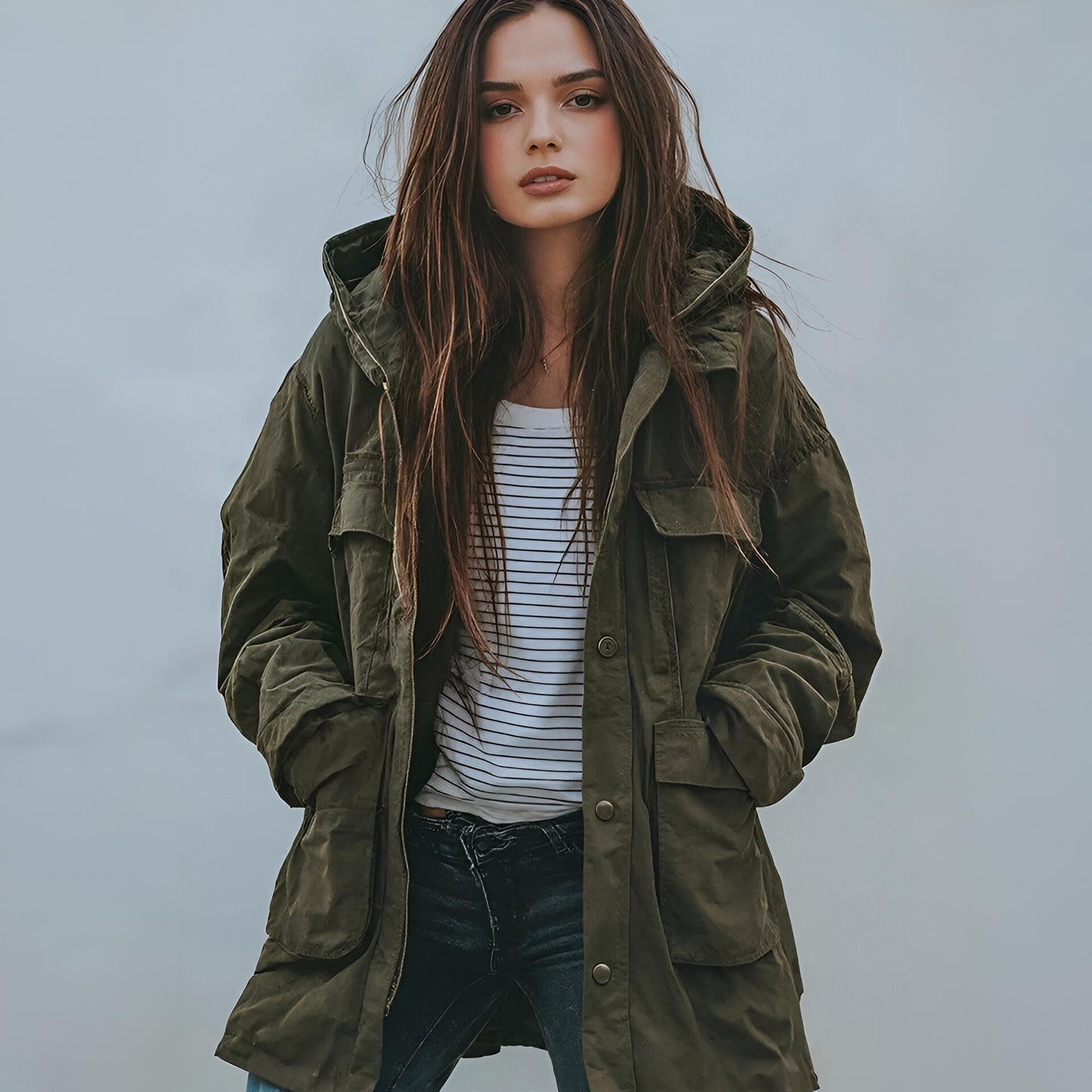 Casual Loose Fit Work Jacket with Extra Pockets - OutfitLondon