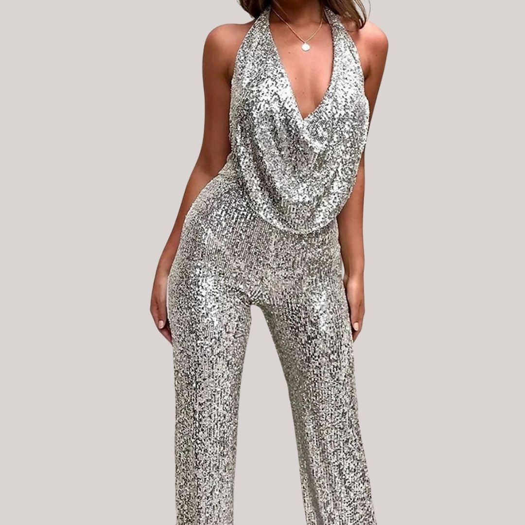 Women's Deep V Neck All in One Jumpsuit