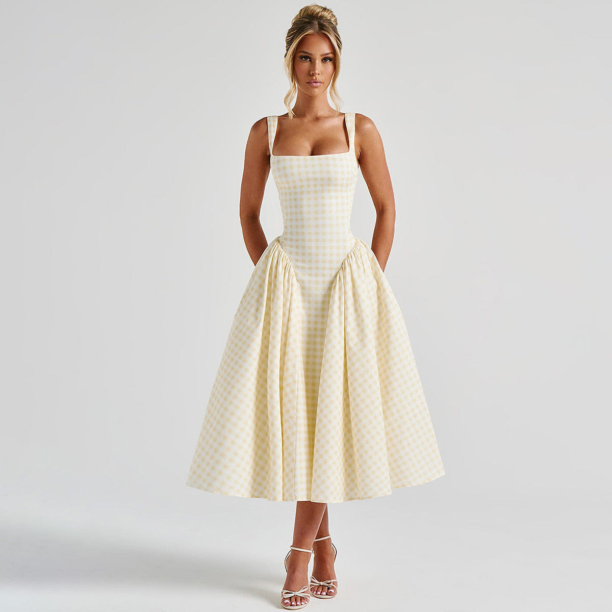 Traditional Check Midi Dress