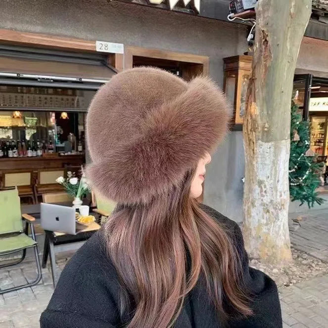 Soft Plush Winter Beanie Hat for Ladies