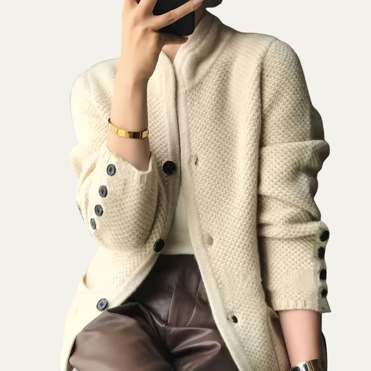 Soft Ladies Cable Knit Cardigan Sweater