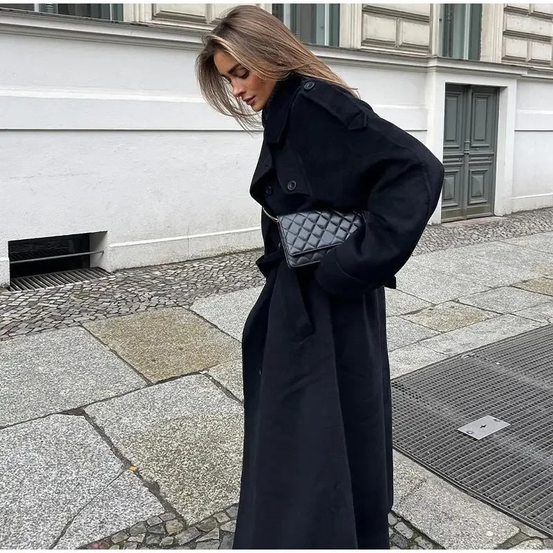 Classic Women's Double Breasted Belted Trench Coat
