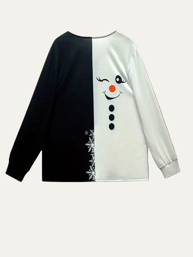 Women's Fun Snowman Print Christmas Sweatshirt