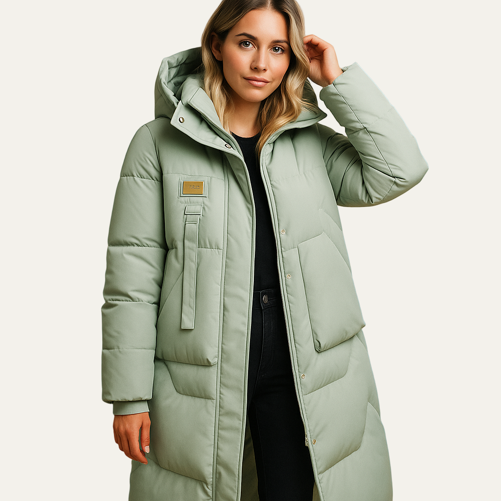 Warm Womens Down Parka Coat with Hood