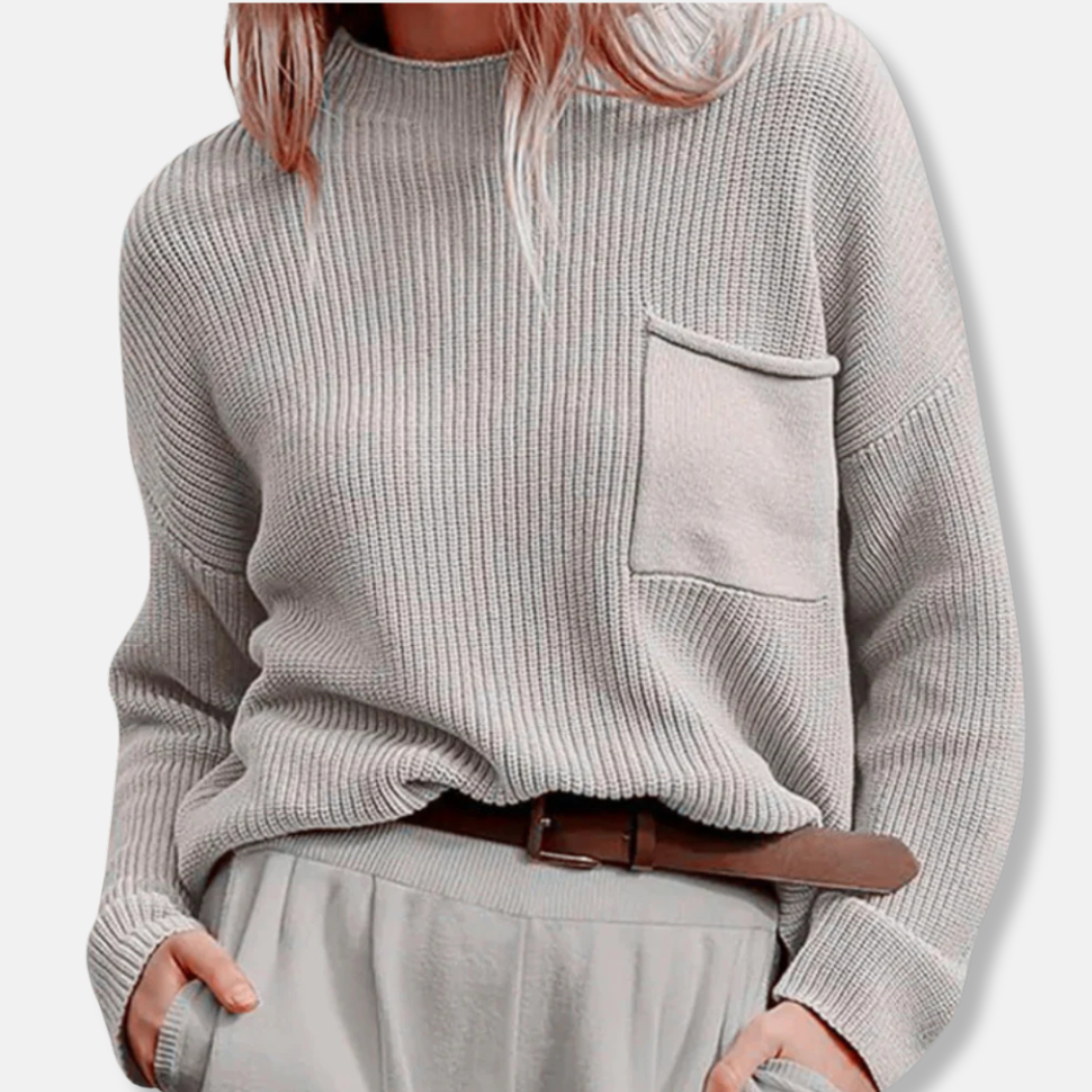 Ladies' Textured Crew Neck Pullover Sweater
