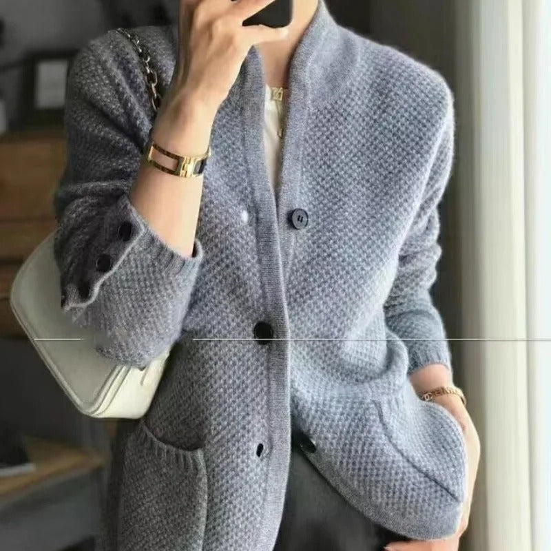Warm Women's Button Front Knit Jacket