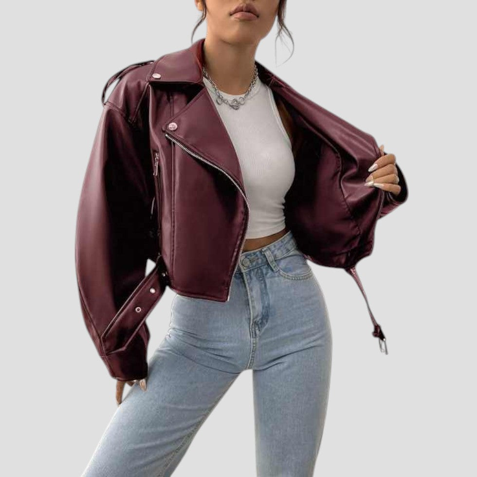 Ladies Synthetic Biker Jacket
