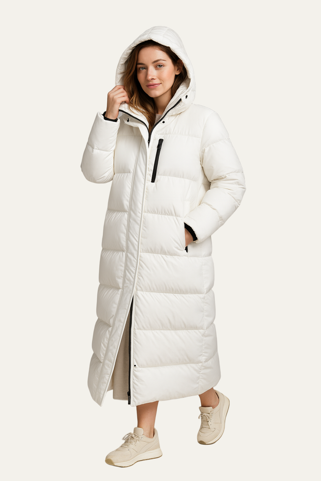 Ladies Large Faux Fur Parka Jacket Coat