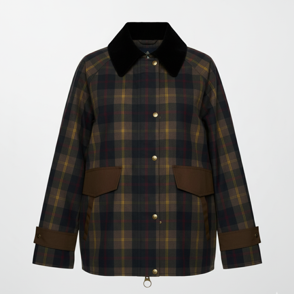 Classic Plaid Oversized Women's Coat