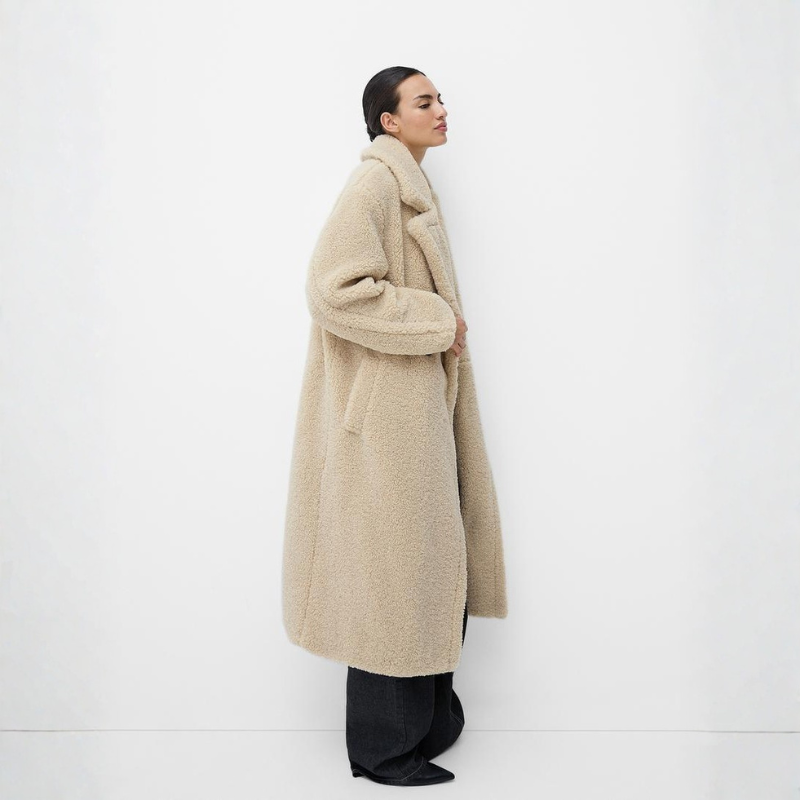 Warm Women's Faux Fur Double Breasted Coat