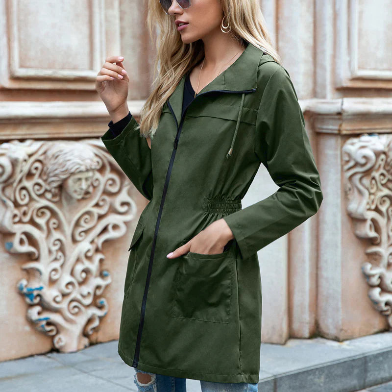 Waterproof Women's Rain Coat with Adjustable Hood