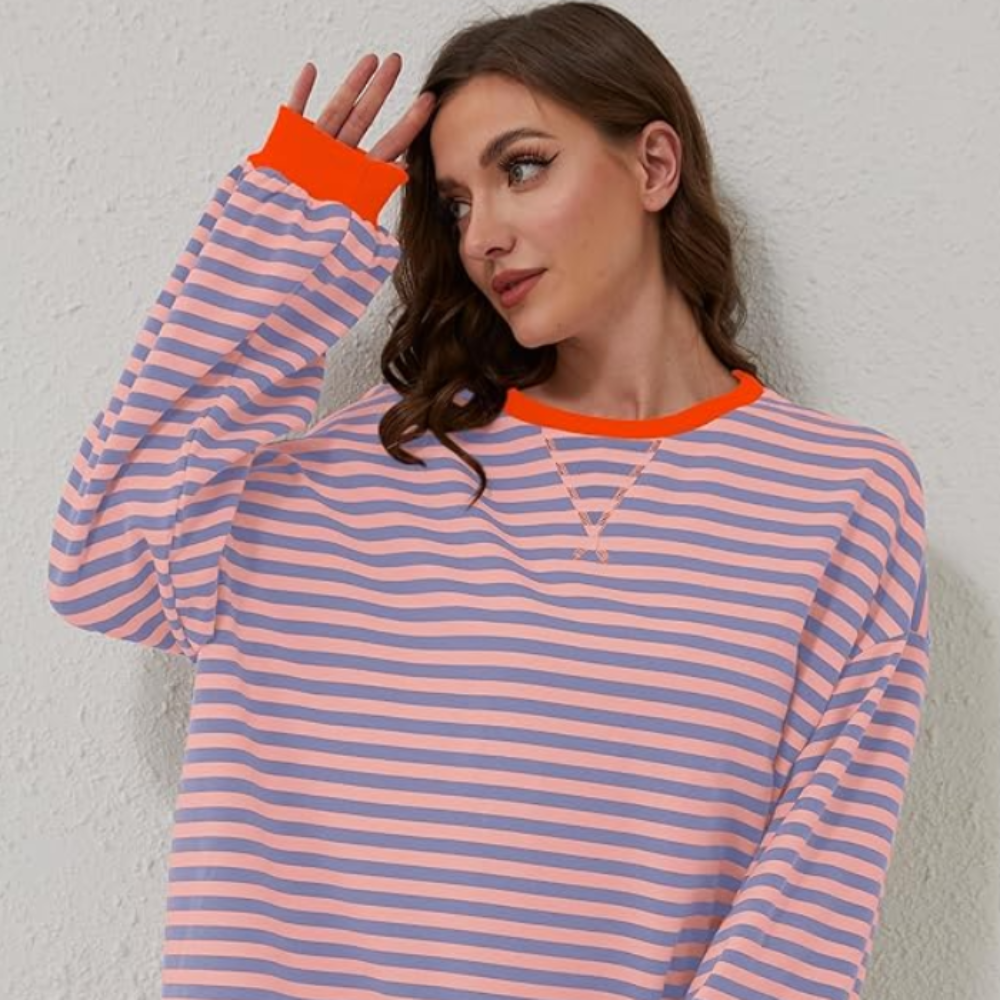 Soft Casual Striped Ladies T-Shirt