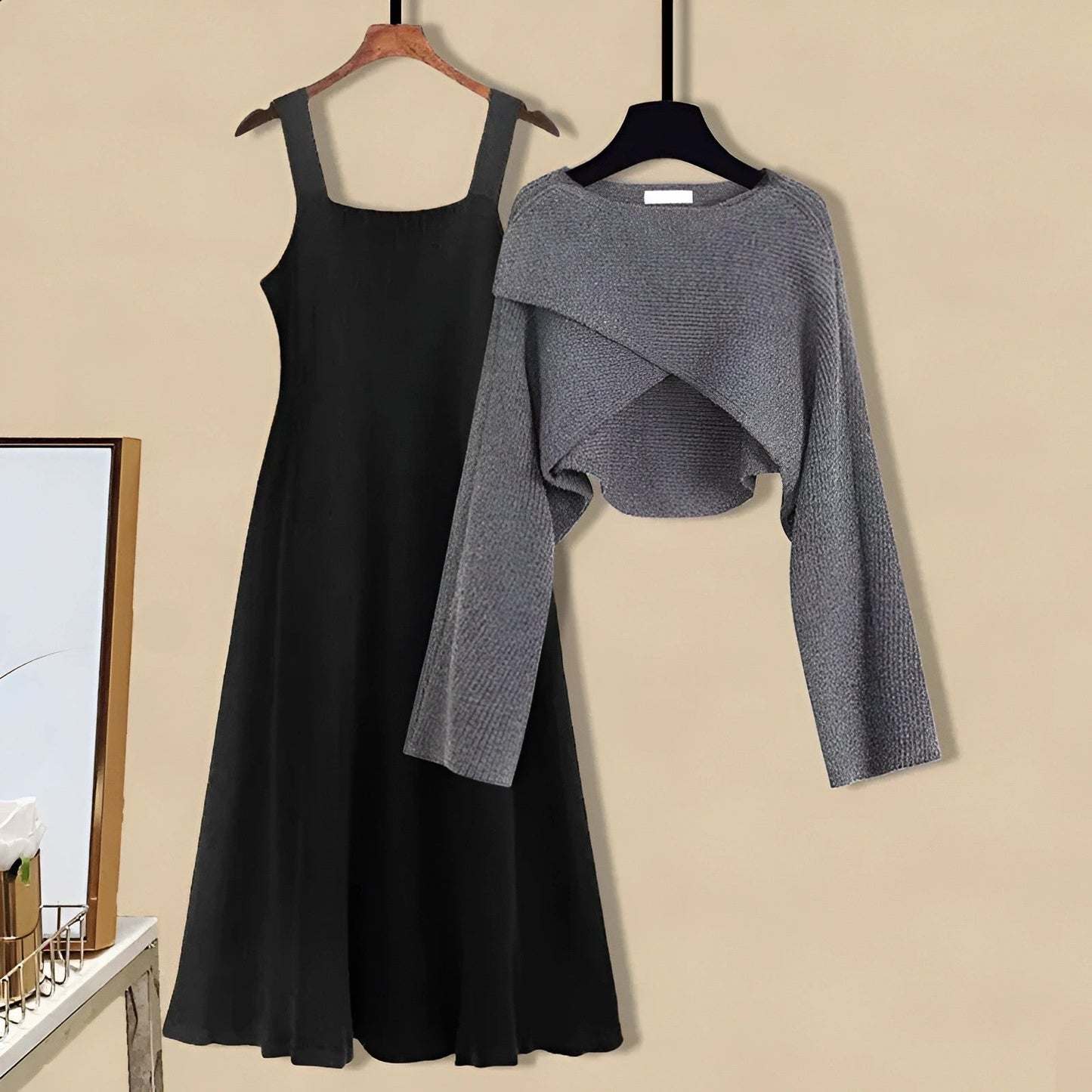Women's Soft Knitted Dress Clothing Set