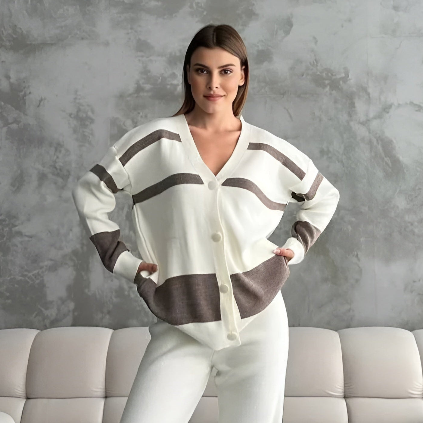 Women's Soft Knitted 2 Piece Sweater Outfit
