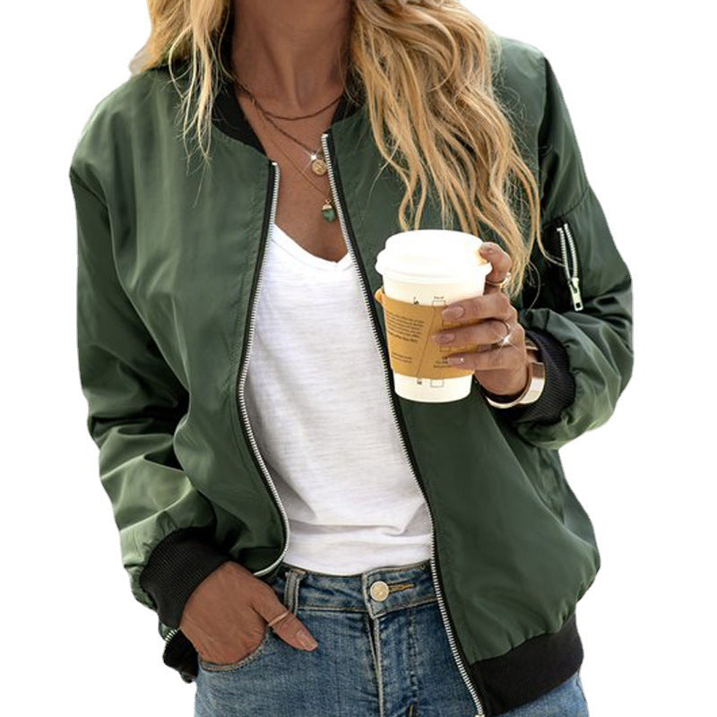 Warm Women's Zip-Up Winter Parka Jacket with Pockets