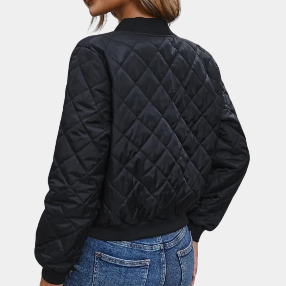 White Women's Zip Up Winter Coat Jacket