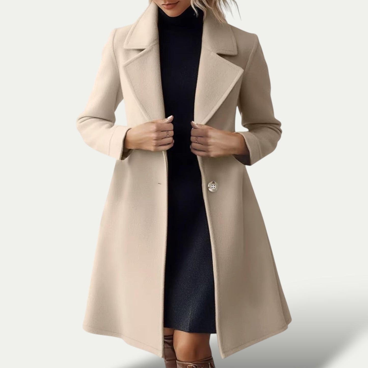 Classic Tan Wool Long Coat - OutfitLondon