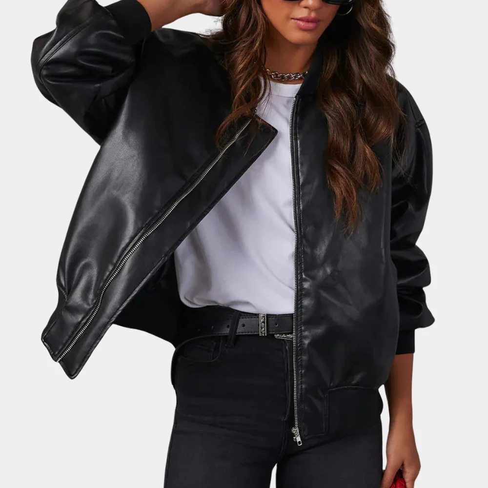 Women's Casual Bomber Jacket Lightweight Zip Up