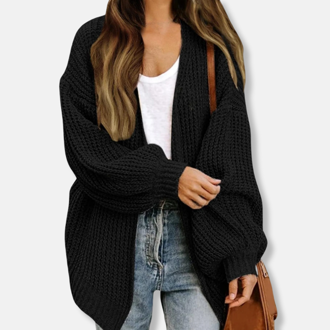Cozy Oversized Open Front Wool Cardigan Sweater