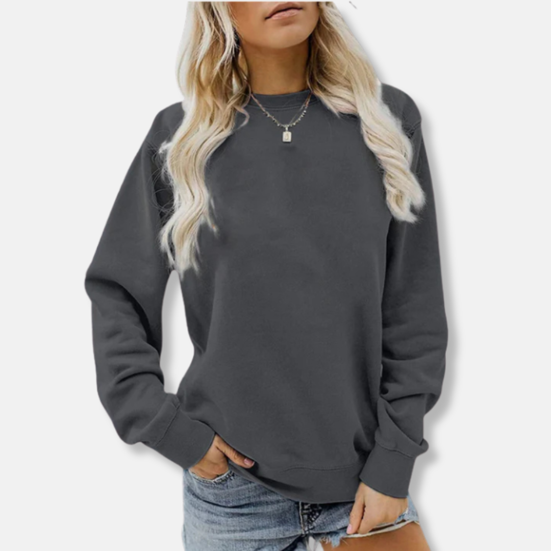 Comfortable Women's Crew Neck Cotton Sweatshirt