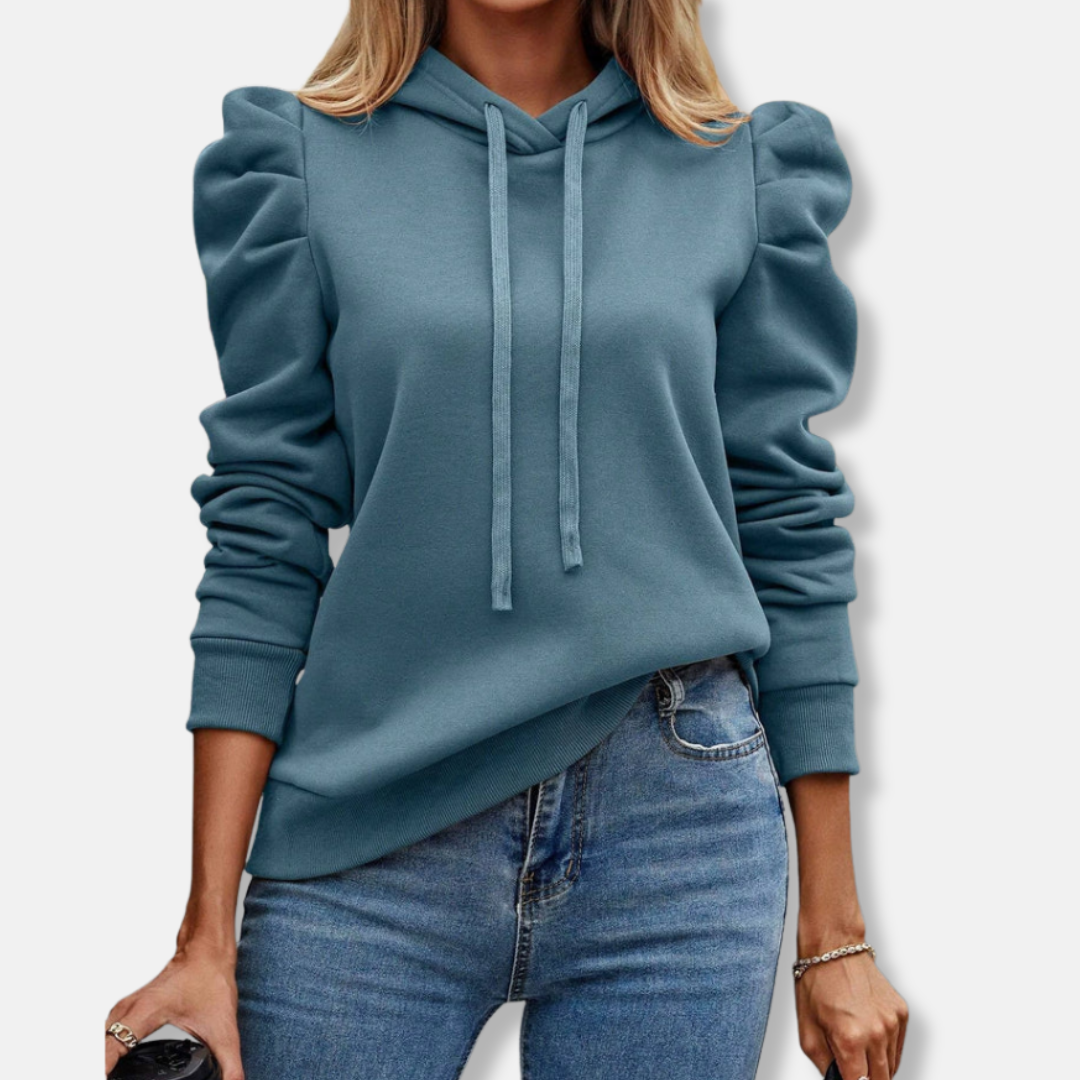 Casual Hoodie for Women with Puffy Sleeves