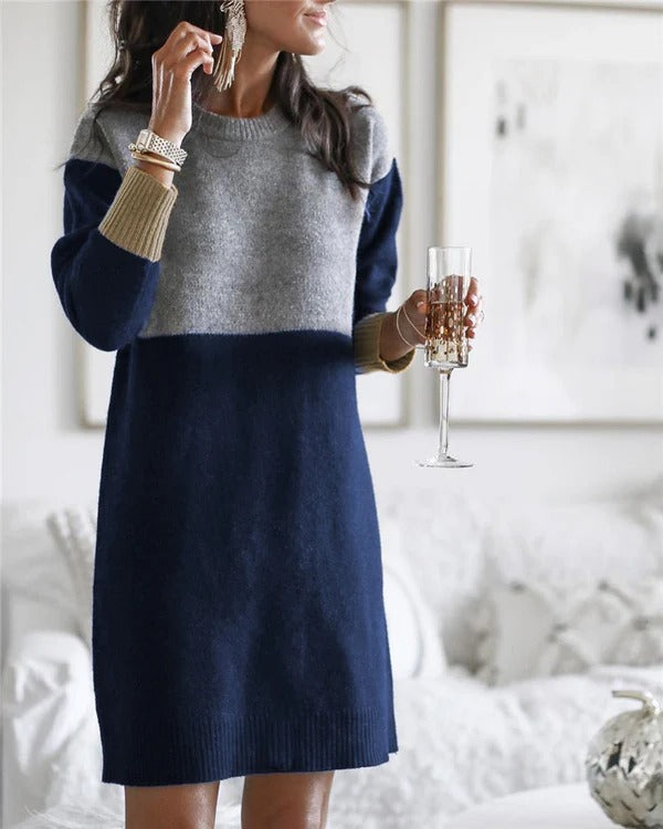 Cozy Long Sleeve Women's Wool Dress