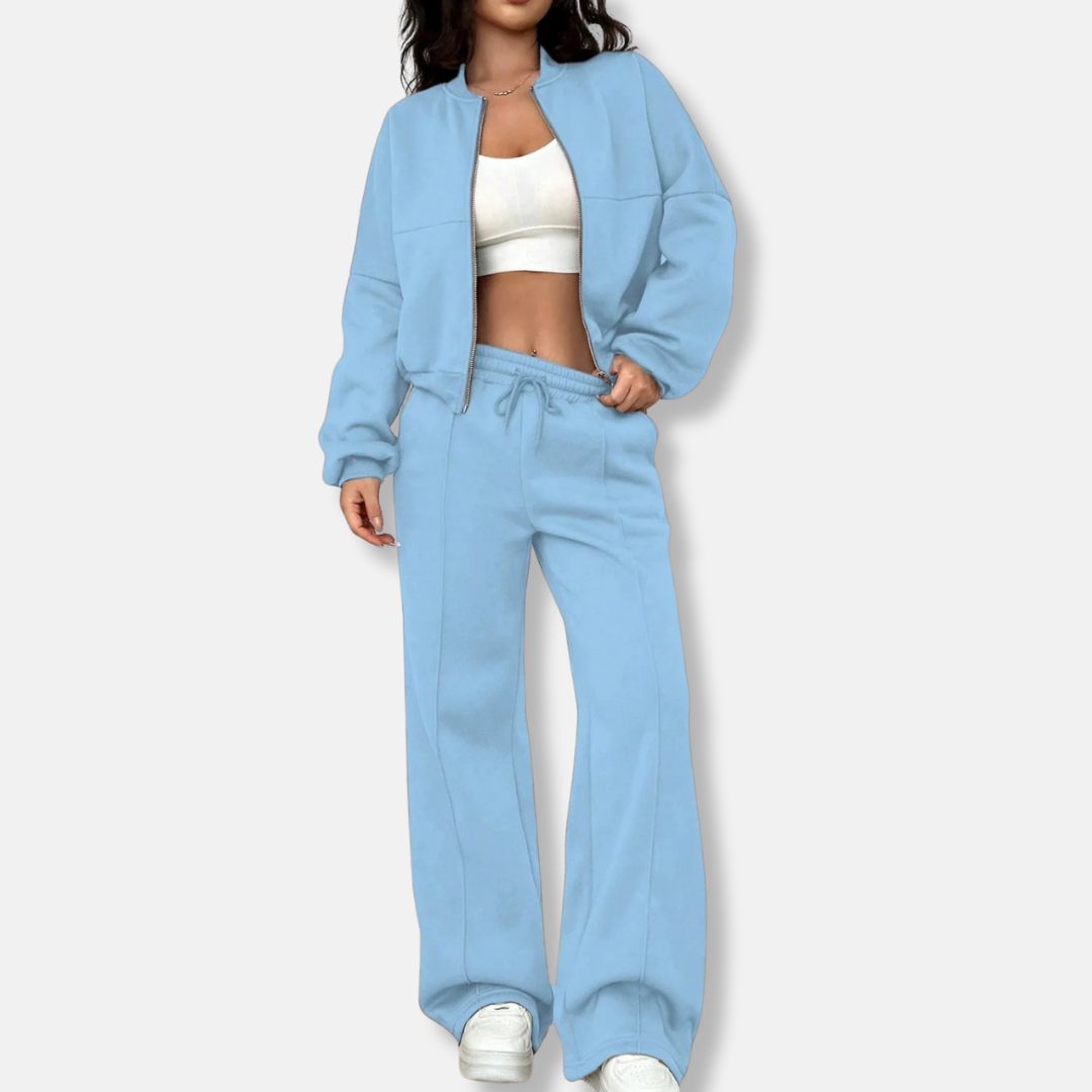 Comfy Women's Lounge Set - Casual Jacket and Pants