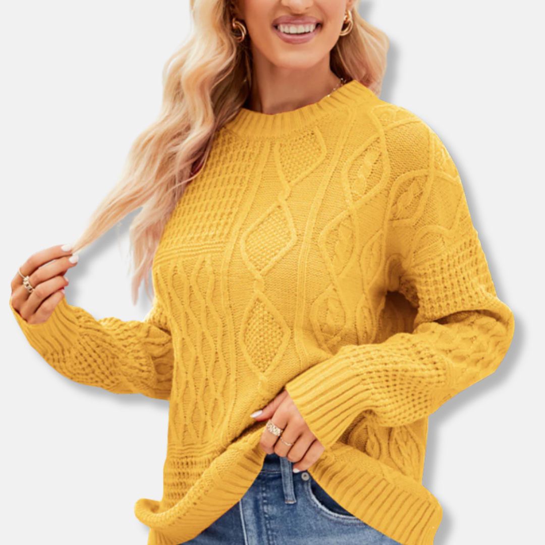 Cozy Oversized Women's Crew Neck Sweater