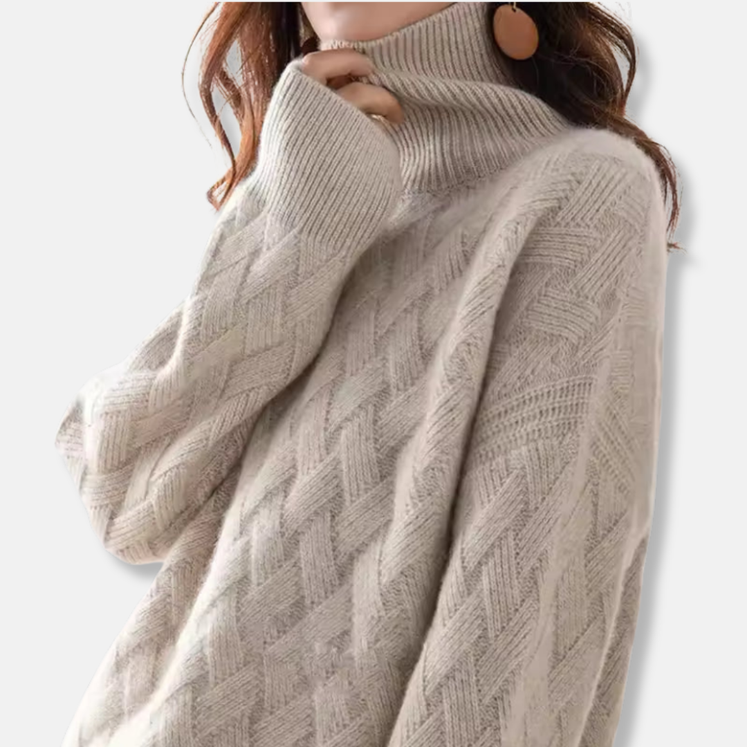 Cozy Oversized Women's Wool Turtleneck Sweater