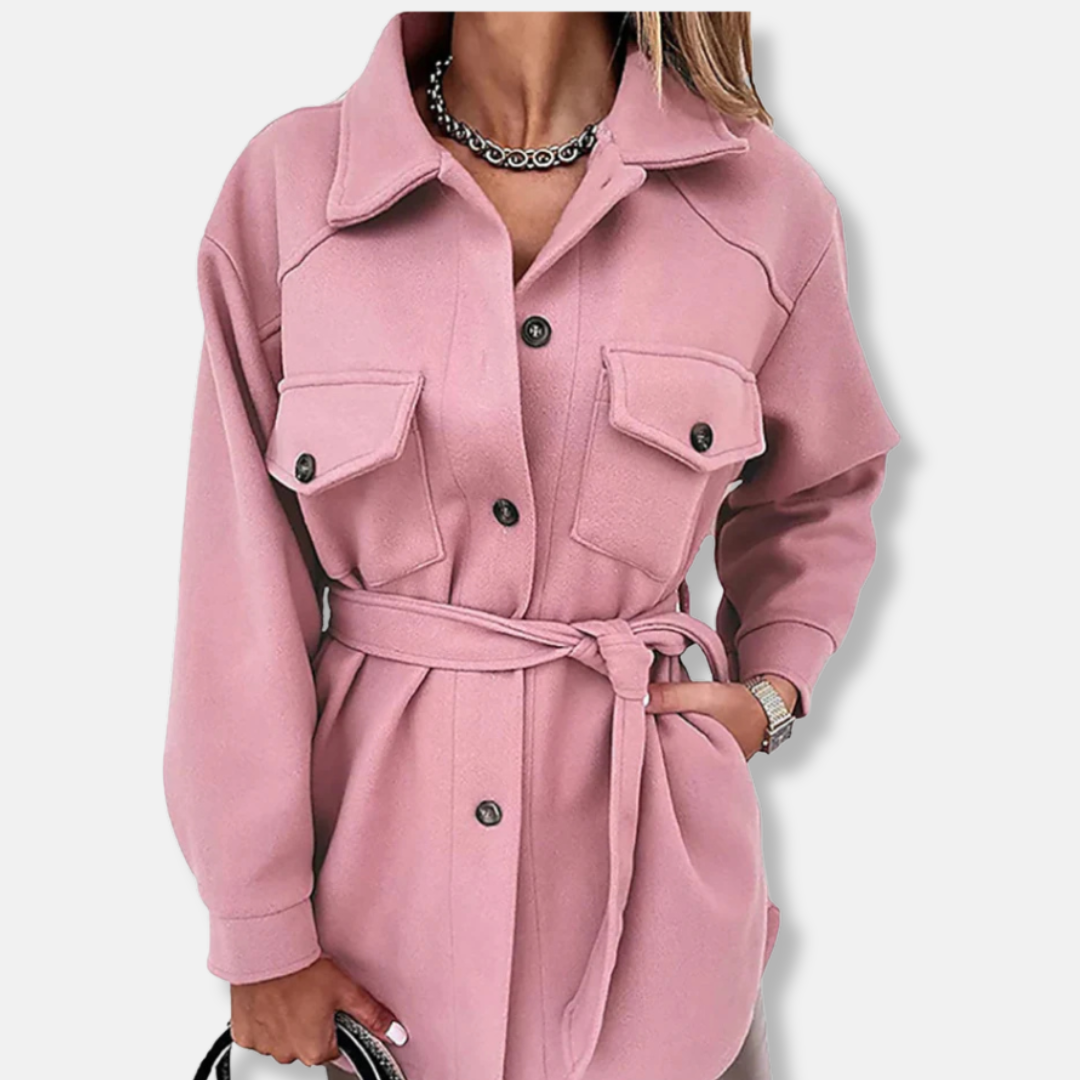 Ladies Cozy Oversized Wool Jacket with Pockets
