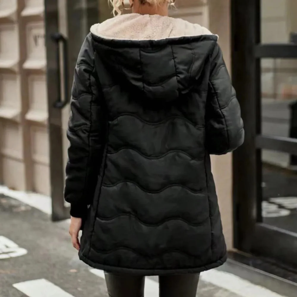 Women's Waterproof Parka Coat Slim Fit Fleece Lined Hooded