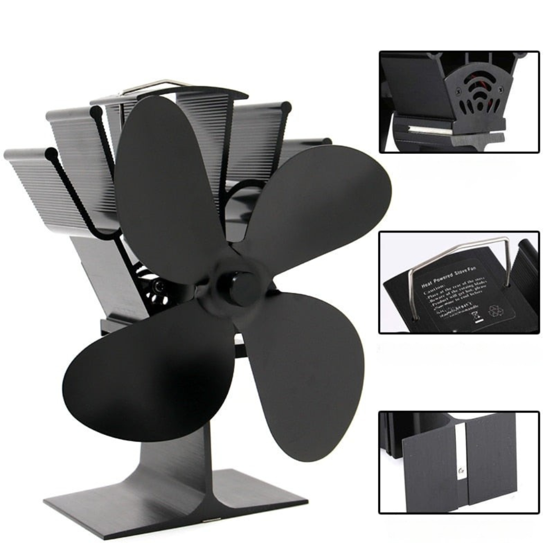Efficient Wood Stove Heat Powered Metal Fan