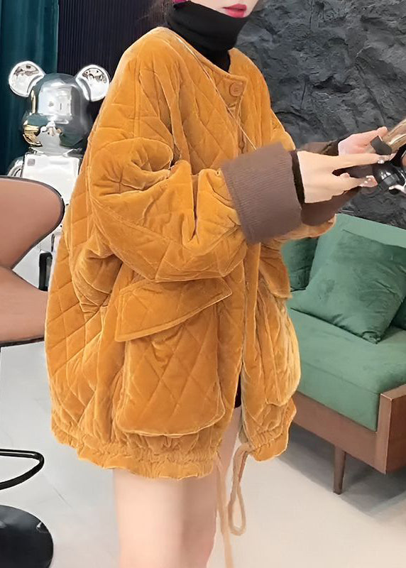 Women's Cotton Winter Parka Yellow - OutfitLondon
