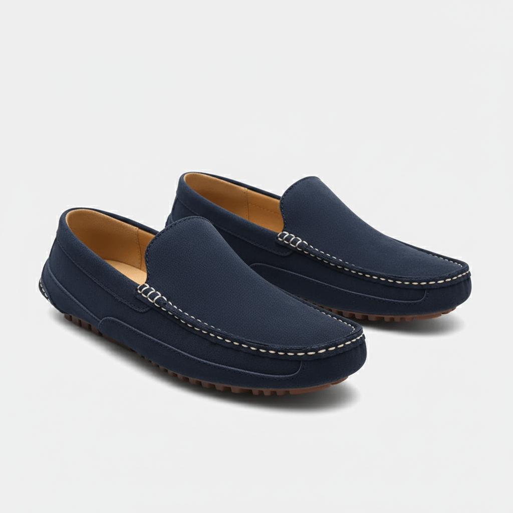 Comfortable Slip-On Driving Shoes with Rubber Sole