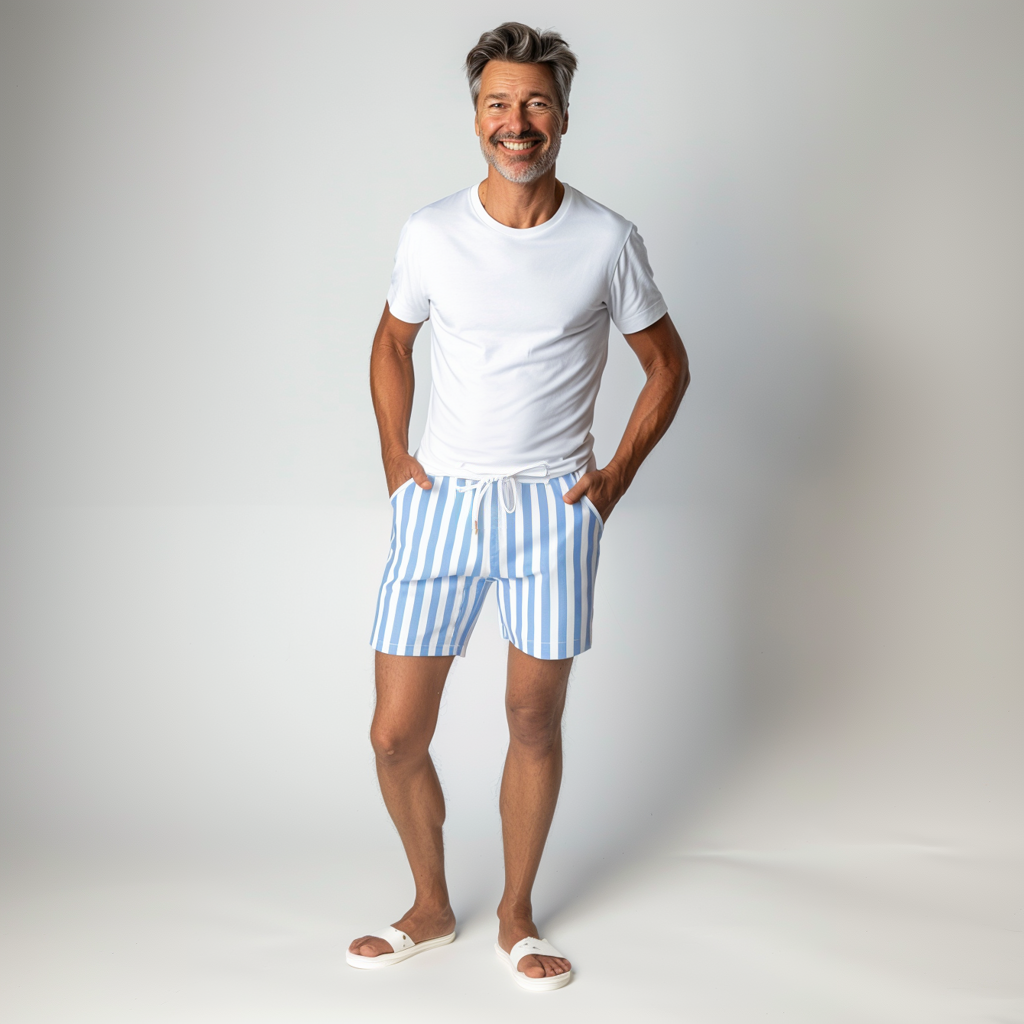 Comfortable Casual Stripe Beach Shorts - OutfitLondon