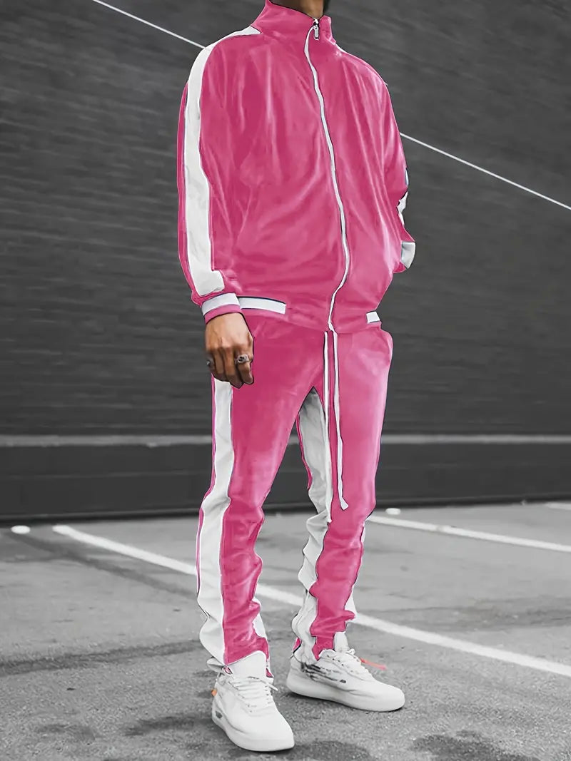 Comfortable Men's 2-Piece Fleece Tracksuit Set