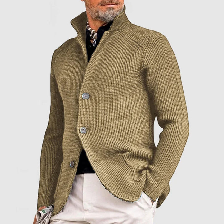Stylish Mens Knit Coat with Pocket and Fleece Lining
