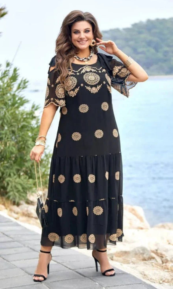 Comfortable Garden Print Summer Dress for Ladies - OutfitLondon